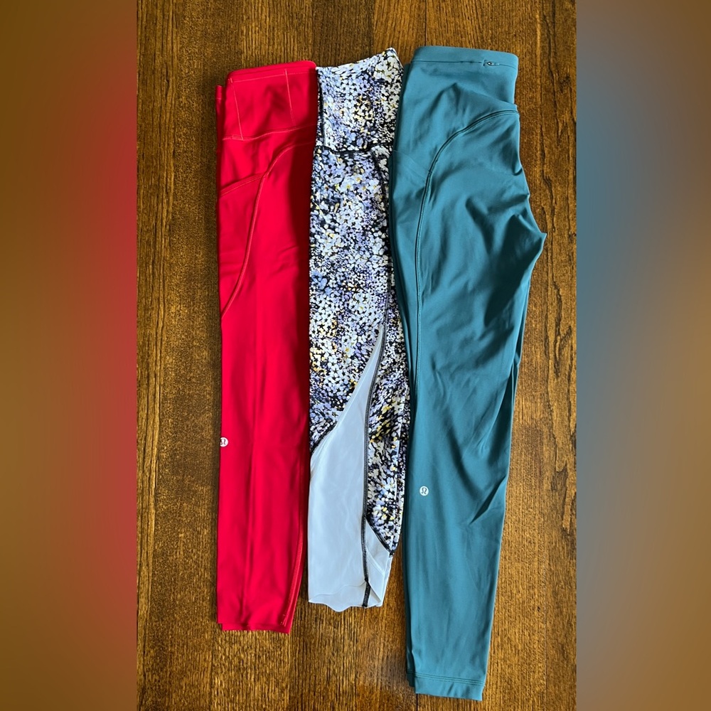🍋LIKE NEW Lululemon 3Pc Fast n Free/WunderUnder/ Swift Speed Leggings